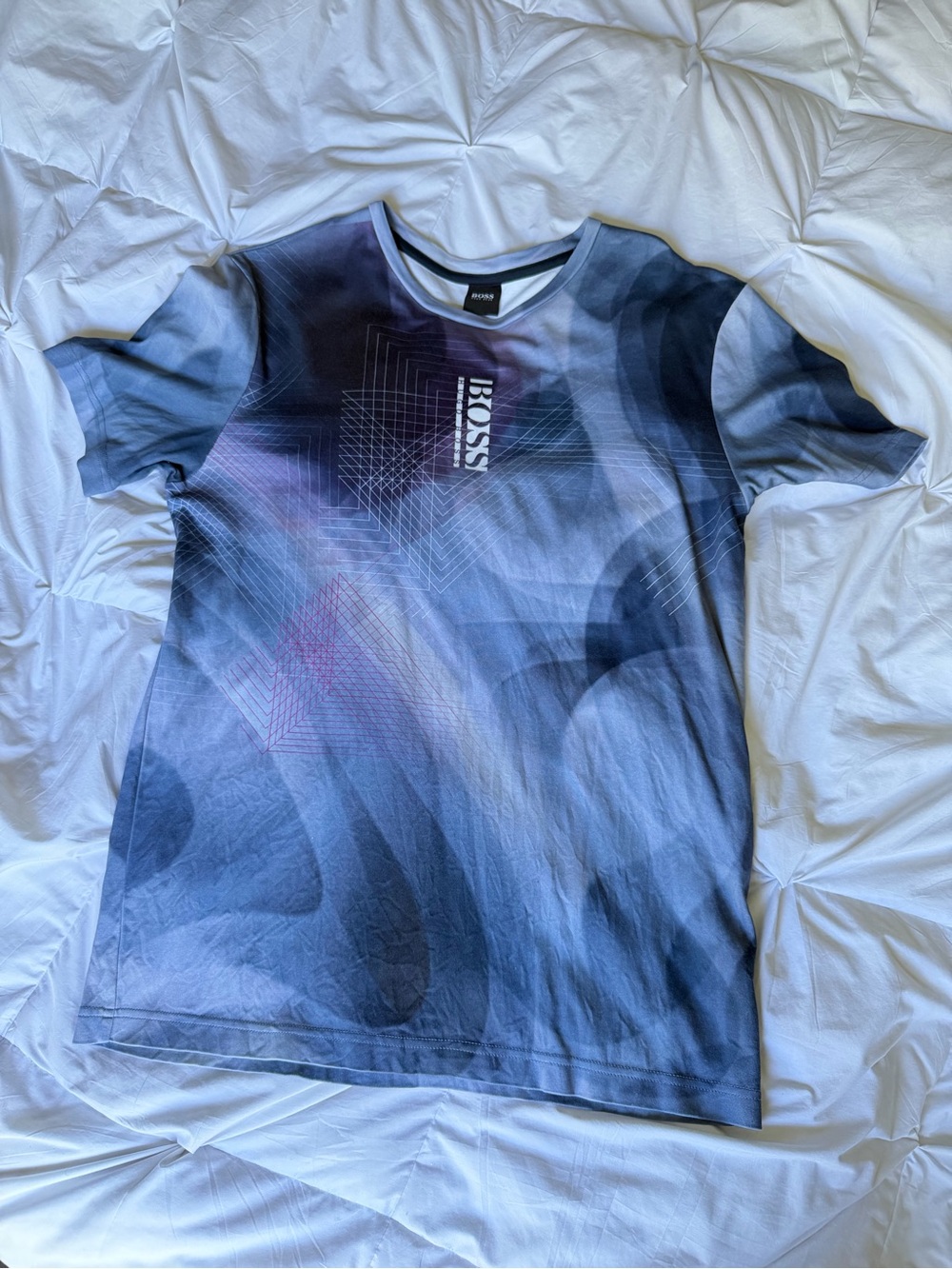 Boss Blue Gradient Graphic Tee
